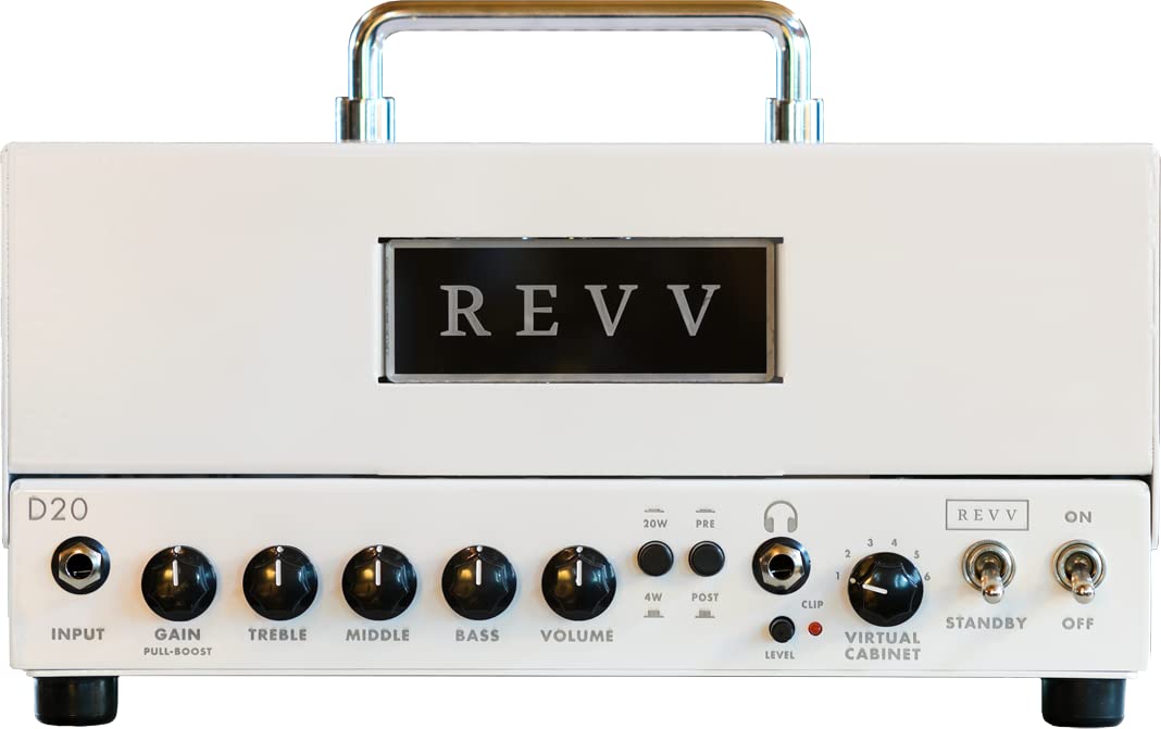Rear panel of the Revv D20 20-/4-watt Tube Head showing all inputs and outputs.