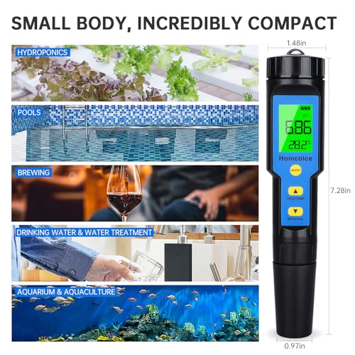 PH Mètre 4 en 1 avec TDS EC pour Spa et Testeur de pH