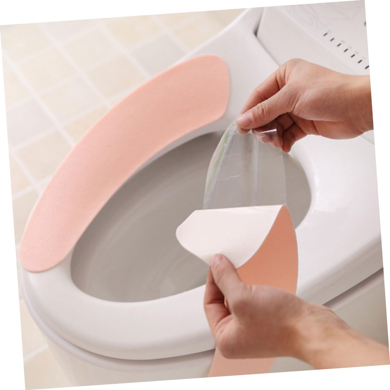 Housoutil Bathroom Accessories Toilet Seat Warmers Seniors Cushion Washable Soft Non-slip Anti-fall Closestool Random Color