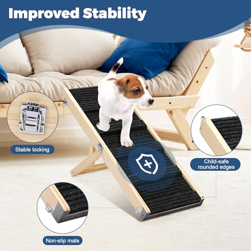 Small-Dog-Ramp-Dog-Ramp-for-Bed-11-W-Foldable-Pet-Ramps-for-Small-Dogs-to-Get-on-Couch-Car-Adjustable-from-10-to-19-32-Long-with-Non-Slip-Mat-for-Dog-Cat-Climbing Small Dog Ramp Dog Ramp for Bed 11 W Foldable Pet Ramps for Small Dogs to Get on Couch Car Adjustable from 10 to 19 32 Long with Non Slip Mat for Dog Cat Climbing