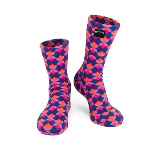 Polar Feet Fleece Socks for Men & Women | Warm, Cozy, Non-Constricting Fit | Soft, Comfortable Winter Socks for Everyday Wear Deco, Small (W6-7.5 M5-6)