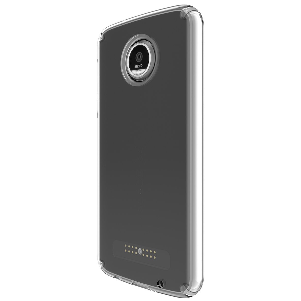 speck products candyshell cell phone case for moto z play, clear/clear, 85748-5085