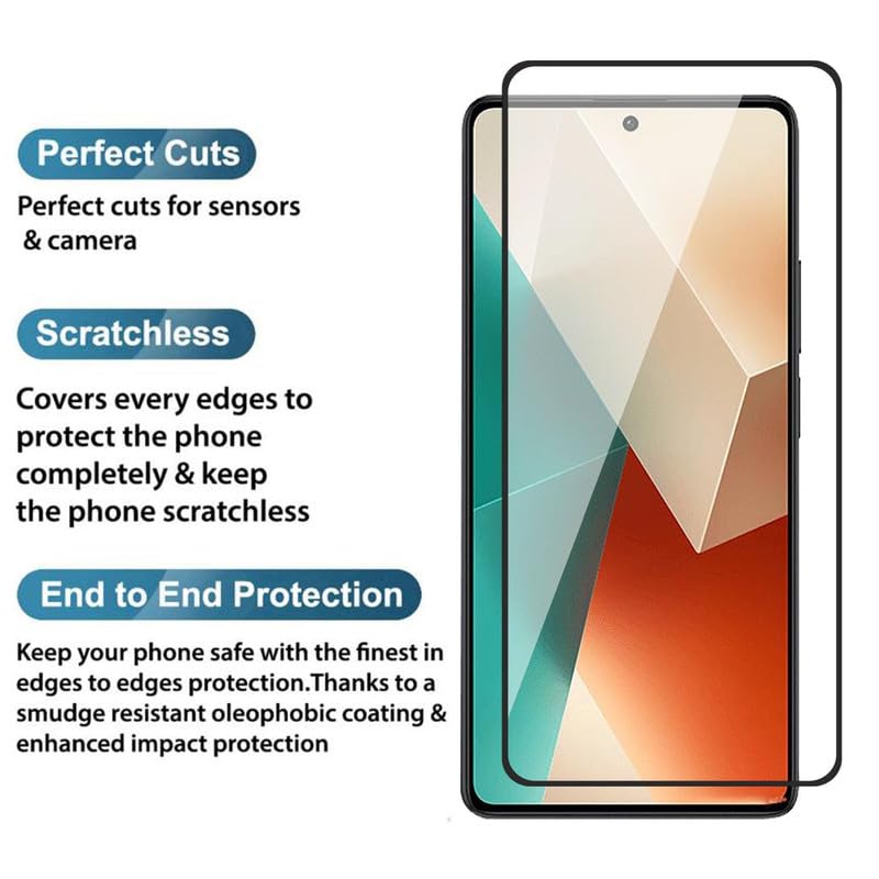 Image of Tempered Glass Screen Protector For Redmi Note 13 Pro 5G Smartphone With Easy Installation Kit
