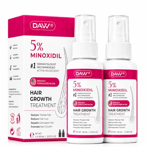 Image of 5% Minoxidil for Women Hair Growth: Minoxidil for Men - Topical Minoxidil Spray for Women - Hair Growth Serum Minoxidil with Biotin - Regrow Stronger Thicker Longer Hair - Hair Loss Solution, 2 Pack