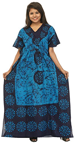 Image of Cotton Kaftan Dress Maxi Long Tunic Batik One Size