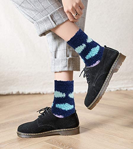 Image of Loritta 6 Pairs Womens Fuzzy Socks, Winter Warm Fluffy Slipper Socks