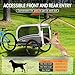 SEPNINE® 2-in-1 XXL Fahrradanhänger für Hunde, Hundeanhänger für Fahrrad - mit Dachöffnung, Reflektoren & Reflexstreifen, mit Schiebestange & Universal-Fahrradkupplung, Faltbar, Bis 50 kg