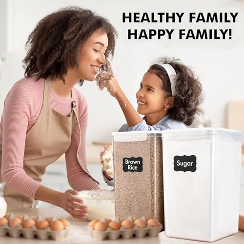Image of WHITE FEATHER SUPPLIES 2 PC [7 Qt / 6.5L / 220 Oz] Large Food Storage Containers with Lids Airtight - BPA Free Clear Plastic Kitchen and Pantry Storage Containers for Cereal, Flour, Sugar, Rice