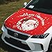Christmas Santa Claus Flag Car Hood Cover, 4x5 Feet Flag Car Bonnet Banner, Universal Fit, Elastic Polyester, Stretchable, Patriotic Automotive Hood Covers