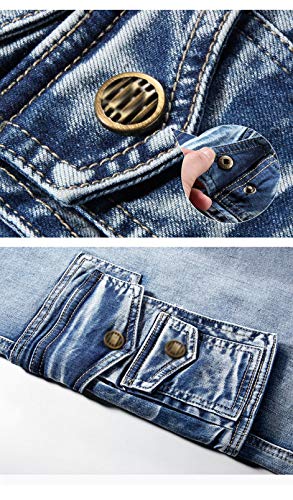 Idopy Men`s 3/4 Cargo Denim Shorts Biker Jeans With Multi Pockets Blue/32 #TOP6