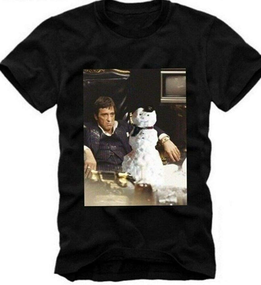 E1SYNDICATE T-Shirt Tony Montana Scarface Cocaine Snowman AL Pacino Escobar(Medium)