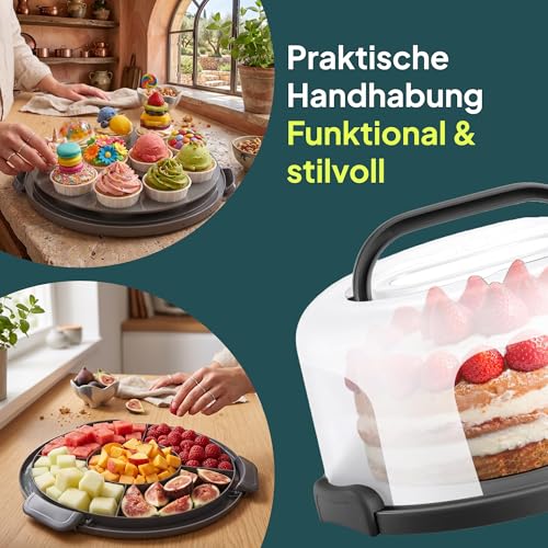 Foto von uandu Kuchen Transportbox Rund für Torten, Muffins & Cupcakes