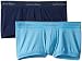 Calvin Klein Men's 2-Pack Micro Low Rise Trunk, Blue Shadow/Diamond Blue, Large