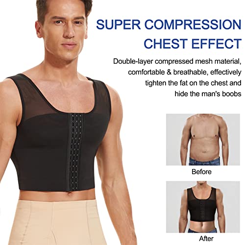 TAILONG Men Hide Chest Vest Chest Binder Compression Slimming Undershirt Male