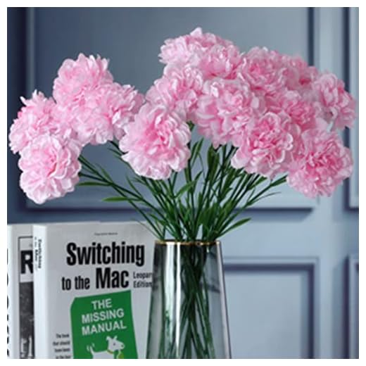 Flores artificiales de 18 pulgadas, 12 claveles de seda, hortensias de seda, ramo de boda para el hogar, jardín, fiesta, oficina, cafetería, decoración (rosa)