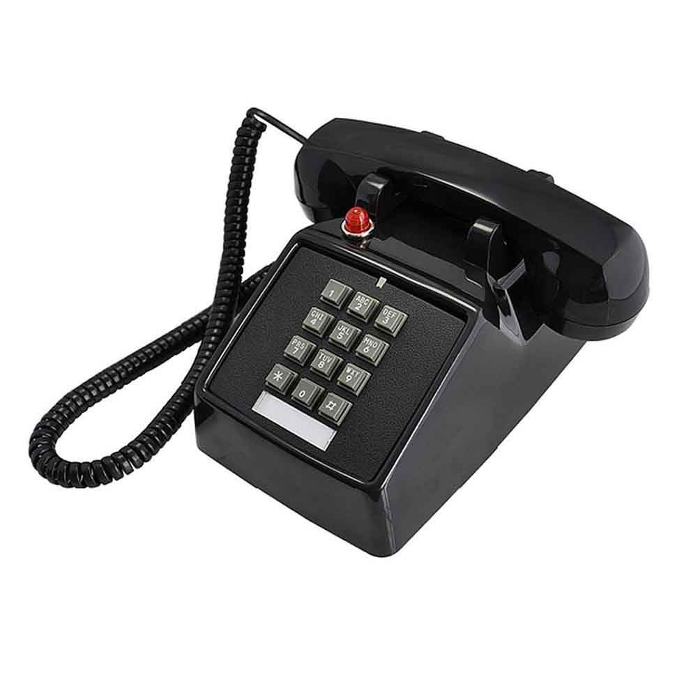 Pulsante per Telefono Fisso retrò Stile Anni '76 Telefono Antico Telefono Meccanico Americano Suoneria Moda Creativa Nero (Colore: Nero)
