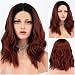 Persephone Copper Red Lace Front Wig Ombre Guleless 2 Tones Wavy Auburn Wig Body Wave Bob Synthetic Wigs for Women