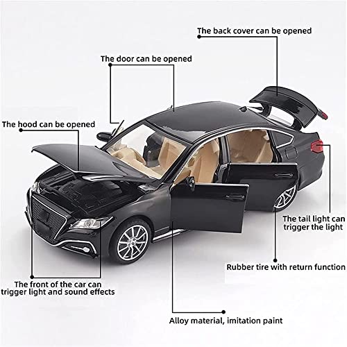 Image of Exclusive Alloy Metal Pull Back Die-cast Car 1:32 Toyata Crown Diecast Metal Pullback Toy car with Openable Doors & Light, Music Boys Gifts Toys for Kids (Multi Color)