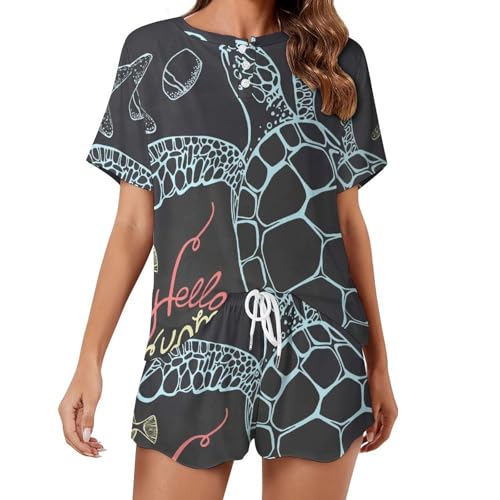 Ensemble de pyjama pour femme motif étoile de mer finitions soignées style sleepwear