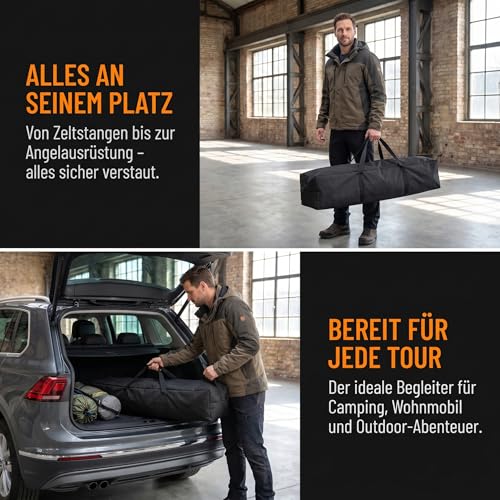 Amagogo Tragbare Zeltstangentasche-Multifunktions-Tragetasche,Camping-Organizer-Wasserabweisend, Oxford-Stoff, Mit Reißverschluss-Für Camping, Angelruten, Markisenrahmen, Gestänge,110cmx16cmx23cm