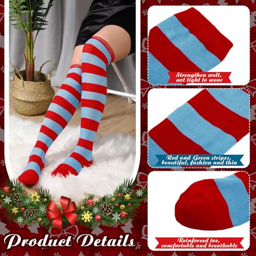 Image of Geyoga Arm Warmers Leg Warmers Striped Thigh High Socks Fingerless Gloves Stockings Christmas Halloween
