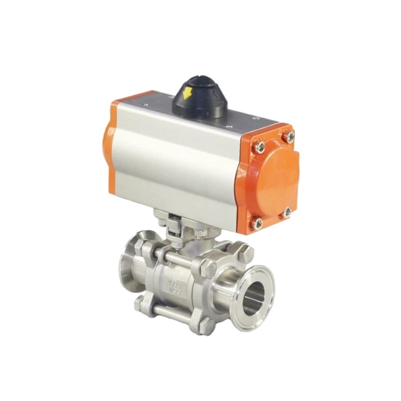 Qvctadpc 2 Three Piece High Platform Pneumatic Quick Load Ball Valve Stainless Steel Q611f-16P Clamp Ball Valve Double Acting Cylinder(2")