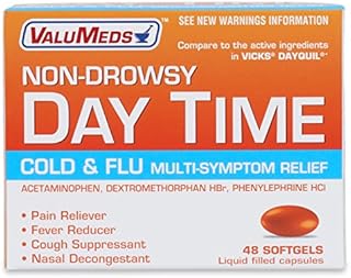 ValuMeds Non-Drowsy Cold & Flu (48 Softgels) Multi-Symptom Relief for Congestion, Headache, Sore Throat, Aches and Pains, Fever | Acetaminophen