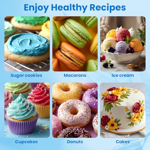 Natural Food Coloring, 6 Colors Powdered Food Coloring, Without FD&C Artificial Dyes, Hyper-Concentrated, Dye Free Food Coloring for Frosting, Cake Decoration, Baking, Easter Eggs, 5g/Bottle
