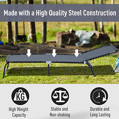 Outsunny Folding Chaise Lounge Pool Chairs, Outdoor Sun Tanning Chairs, Folding, Reclining Back, Steel Frame & Breathable Mesh For Beach, Yard, Patio, Gray #TOP4