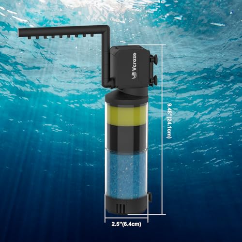 Image of 3-Stage Submersible Aquarium Filter for 10-40 Gallon Fish Tanks, Fish Tank Filter with Aeration /Rainfall Modes, Fish Filter Tank Filter Turtle Filter Reptile Filter for in-Tank Use