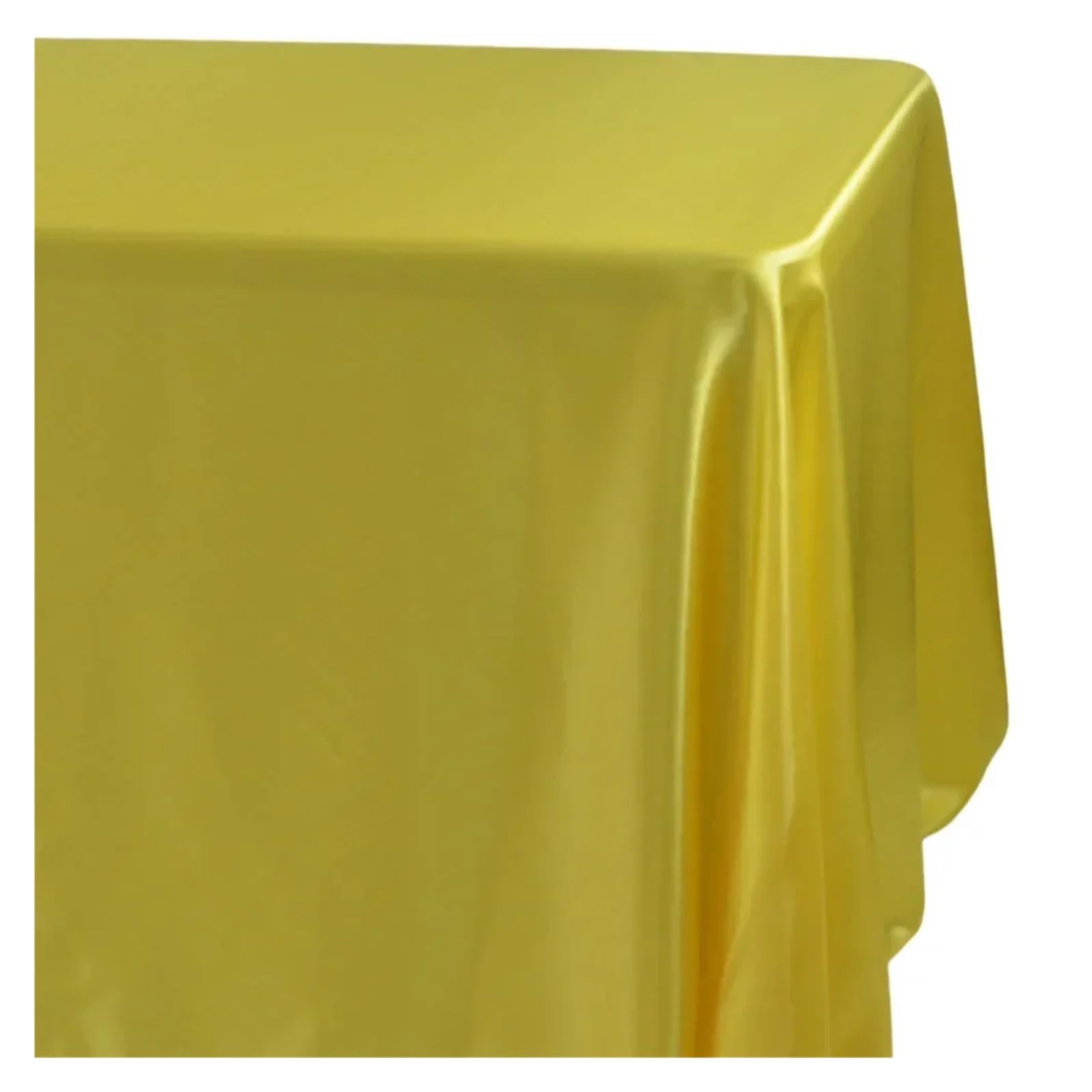 LOPJGGYF 145x180cm Rectangle Satin Tablecloth Overlays Wedding Mariage Party Decoration Restaurant Dining/Coffee Table Cloth for Wedding Banquet Party Events(Yellow,145x100cm-57x39inch)