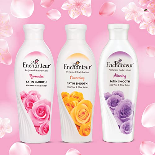 Image of Enchanteur Romantic Perfumed Body Lotion 500ml with Aloe Vera & Olive Butter for Silky Smooth Skin & Enchanteur Romantic Perfumed Body Lotion 250ml with Aloe Vera & Olive Butter for Satin Smooth Skin