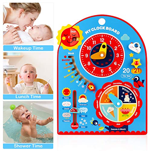 Jacootoys-8-in-1-Kids-Kalender-Leren-Klok-Houten-Educatief-Montessori-Speelgoed-voor-Peuters-Jongens-Meisjes-Kerst-Verjaardagscadeautjes