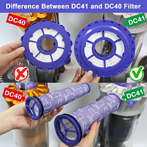 Lemige Vacuum Filters Replacement Parts for Dyson DC41 DC65 DC66 UP13 UP20 UP30 Animal, Multi Floor and Ball Animal 2 Aniaml 3 Vacuums, Part 920769-01&920640-01, 1 Pack Post Filter & 1 Pack Pre Filter