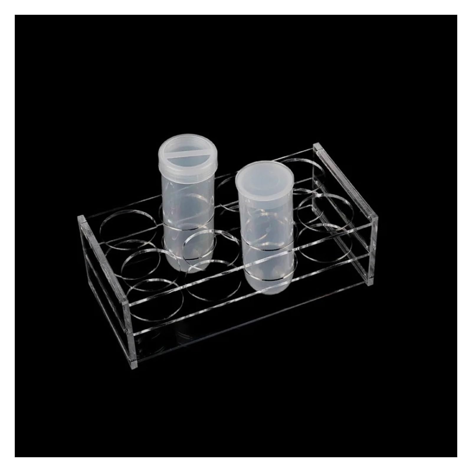 Tubos de ensayo vacíos transparentes con tapas, Rack de equipos de laboratorio for tubos de centrífuga de 100 ml Soporte for 8 tubos Soporte transparente for tubos de ensayo Diámetro 40 mm
