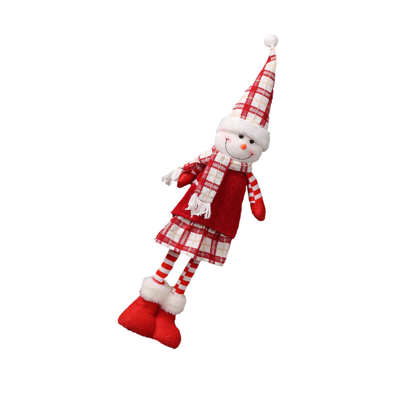 Woedpez Stretchable Christmas Figurines Santa Snowman Reindeer Retractable Size Festival Homes Decoration Polyester Craft Retractable Christmas Parties Decoration