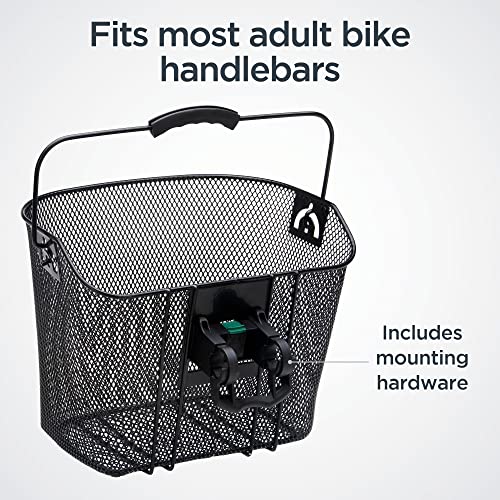 Schwinn Quick Release Wire Bike Basket, Black, Weather Resistant, Folding Handle for Hand Carry, Fits Most Adult Bicycles, Includes Mounting Hardware, Bicycle Basket for Adult Bikes by Schwinn - Image 4