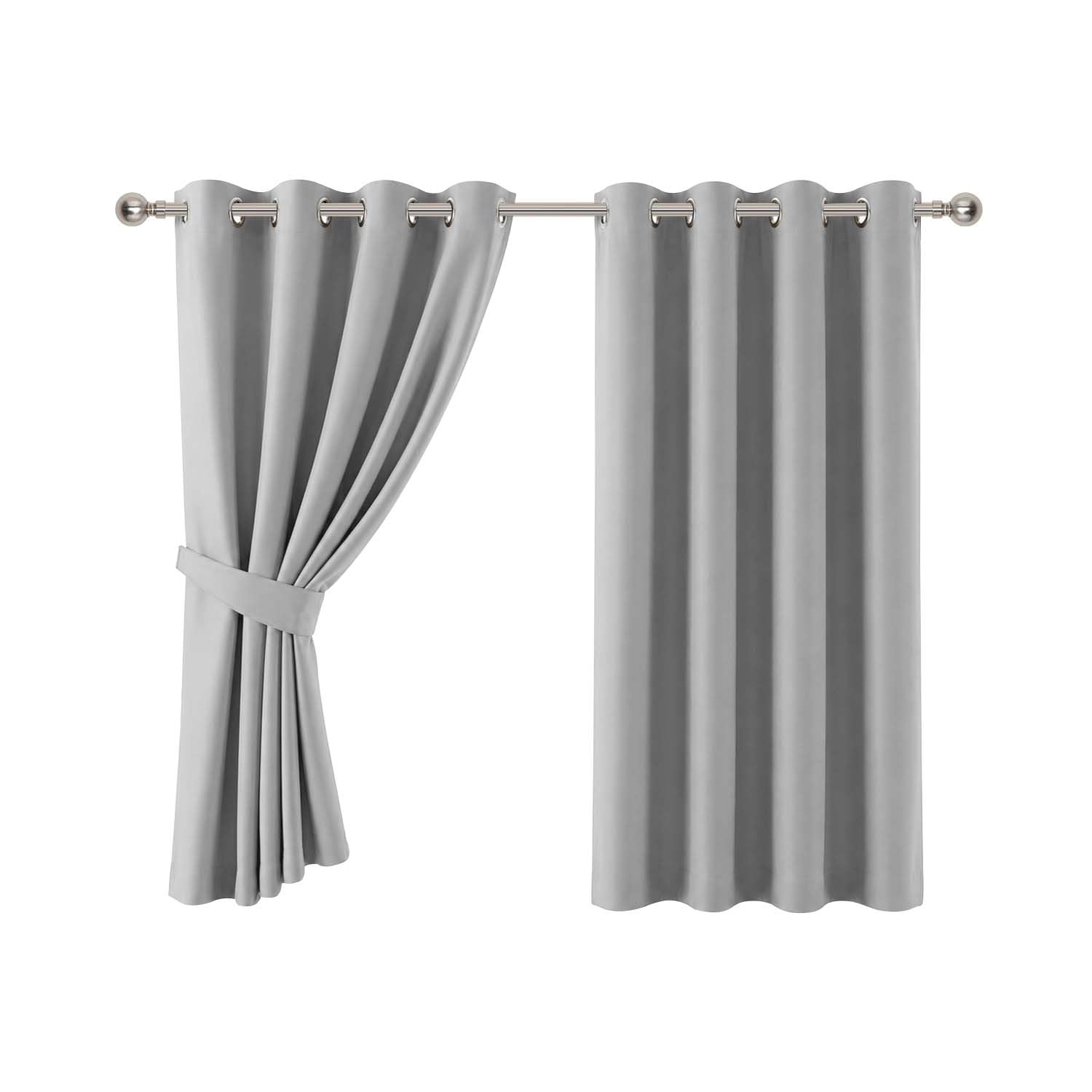 Aspire Homeware Light Grey Curtains for Living room 46x54 Inch drop Blackout ...