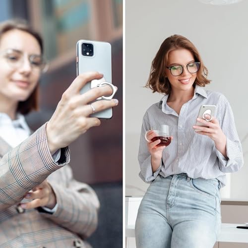 Image of KolorFish Transparent Phone Ring Stand Holder Mobile Phone Ring Holder Finger Grip 360 Degree Rotation (Transparent Round)