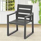 Cozyman Poly Outdoor Dining Chairs, 350LBS, Patio Dining Chairs with Armrest, All Weather Outdoor Ki