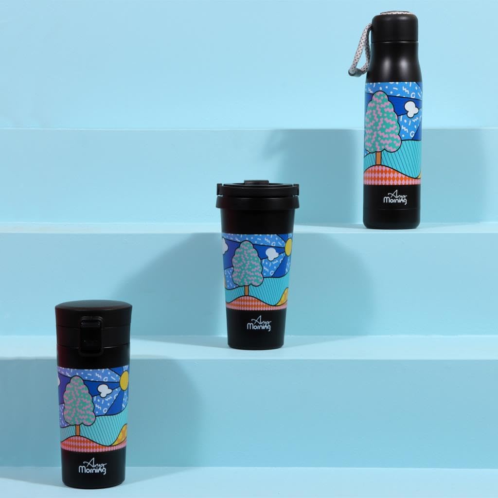 Any Morning 500 ml Paslanmaz Çelik Termos Mug, 6 saat sıcak, 10 saat soğuk Siyah BA21525