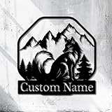 Survalue Personalisierte Fuchs-Metall-Wanddekoration, einzigartige Metall-Wandkunst, personalisiertes Fuchs-Namensschild, Fuchs-Dekoration (Fuchs F)