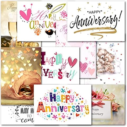 doodlecards Mixed Wedding Anniversary Cards Pack of 10 All Different Standard Size Cover