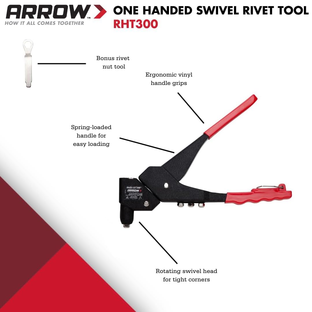 Arrow RHT300 Swivel Rivet Tool - Manual Riveter -2
