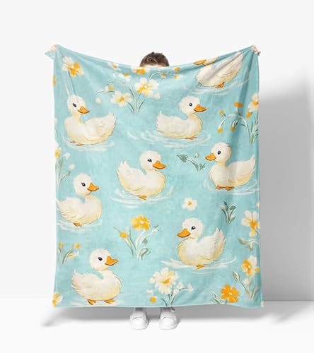 Ibtkqsm Duck Blanket Warm Plush Flannel Throw Blanket Super Soft Fleece Cozy Fuzzy S Stuffed Animal Blanket Gifts For Kids Teens Adults Room Decor 60"X80"