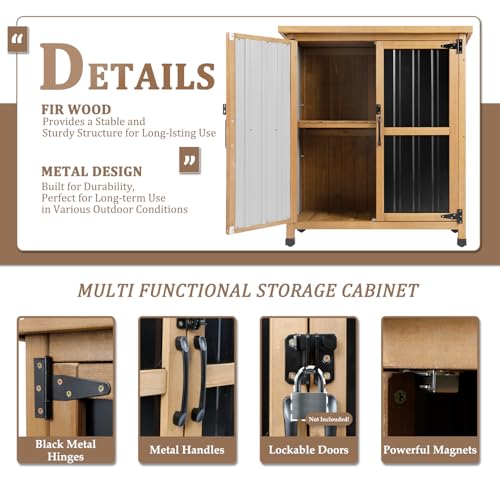Image of PetsCosset Small Weatherproof Outdoor Storage Cabinet with Lockable Doors