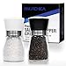 Price comparison product image Salt and Pepper Grinder Set - Premium Salt & Pepper Mill Set with Adjustable Ceramic Coarseness - Brushed Stainless Steel and Glass Body Shakers (B&W) (B&W)