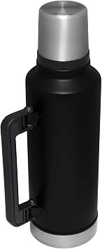 Stanley Classic Legendary Vacuum Bottle 2.0 qt | Wide Mouth with Leakproof Cup Lid | Keep Drinks Hot or Cold | Packable for Travel | Insulated Stainless Steel Thermal Bottle | BPA-Free | Black 2.0