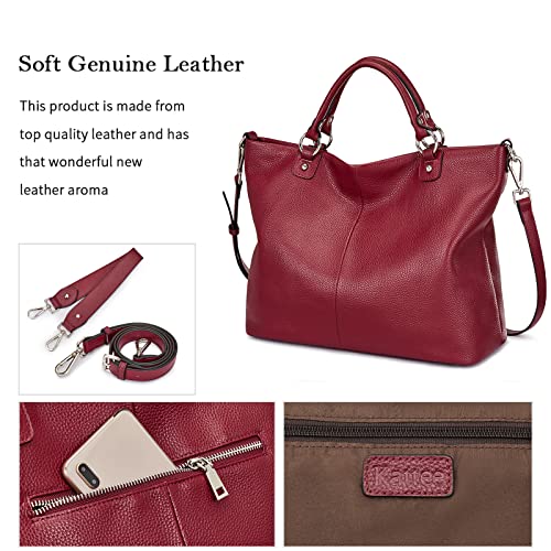 Image of Kattee Women's Soft Genuine Leather Tote Bag, Top Satchel Purses and Handbags