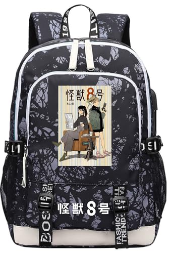Anime Kaiju No. 8 Backpack Hibino Kafka Rucksack Laptop Bag Daypack School Bag with USB port 9
